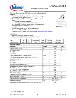 Транзистор IGBT IHW30N120R2  TO-247