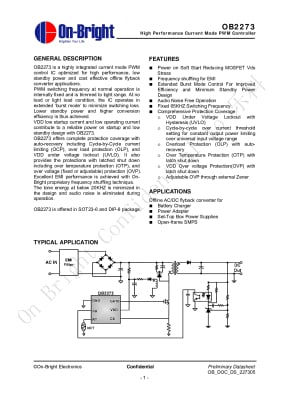Интегрална схема OB2273AP DIP-8