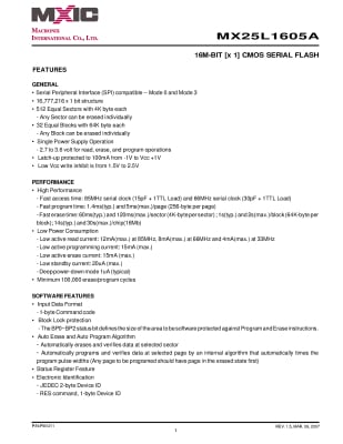 Интегрална схема MX25L1605A SOP-8