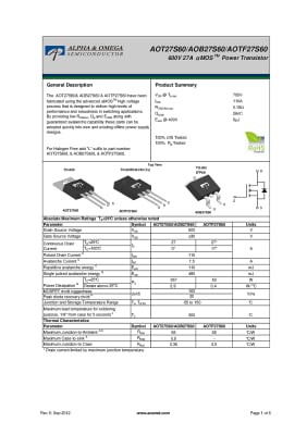 Tранзистор  AOTF27S60  TO-220F