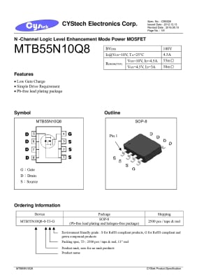 Транзистор MTB55N10Q8 SO-8