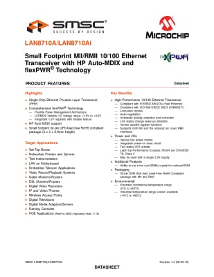 Интегр.схема LAN8710A FQN-32
