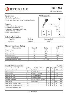 Транзистор SRC1204 ТO-92
