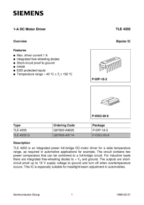 Интегрална схема TLE4205 DIP-18