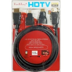 Кабел Cable 3 in 1 hdmi to hdmi, mini hdmi,micro hdmi 1.5m