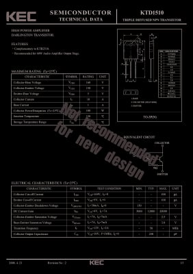 Транзистор 2SD1510 KTD1510 TO-3P