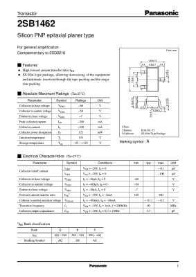 Транзистор 2SB1462 SOT-416