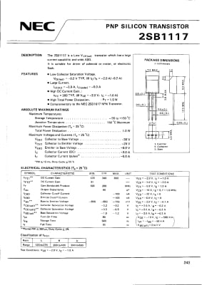 Интегр.схема 2SB1117 TO-92