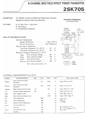 Транзистор 2SK705 TO-220F