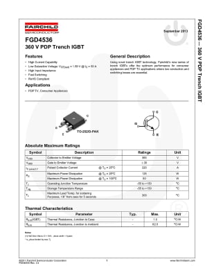 Транзистор IGBT FGD4536 ТO-252