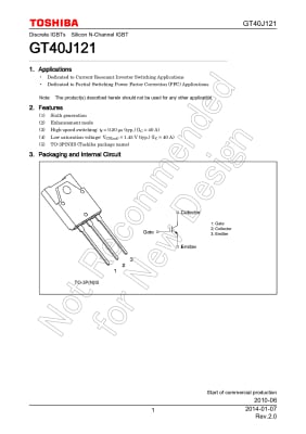 Транзистор IGBT GT40J121 TO-3PF