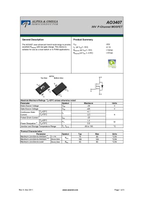 Транзистор AO3407 SOT-23