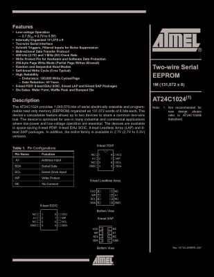 Интегрална схема AT24C1024BW-SH25-B