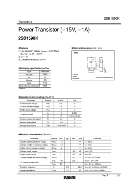 Транзистор 2SB1590KT SO-89