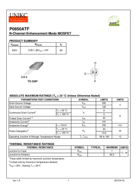 Транзистор P0850ATF TO-220F