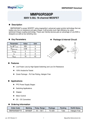 Транзистор MMD60R580P TO-252