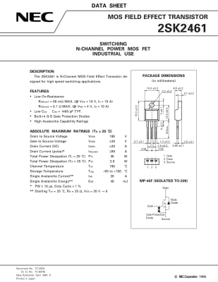 Транзистор 2SK2461 TO-220F
