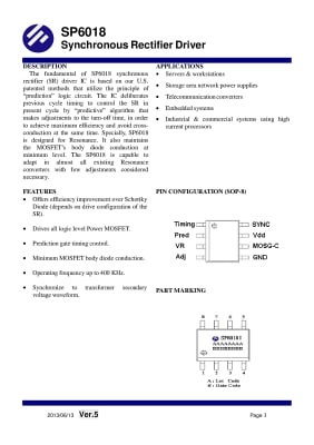 Интегрална схема SP6018I SO-8