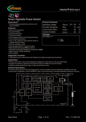 Транзистор BTS443PA  TO-252-5