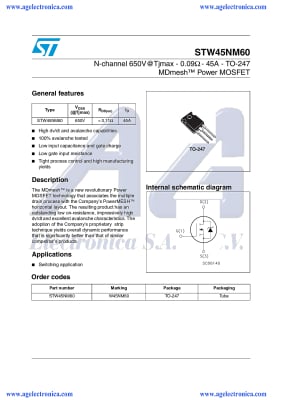 Транзистор STW45NM60M  TO-247