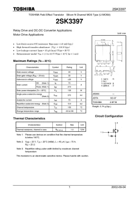 Транзистор 2SK3397 SC-97 2-9F1B SMD