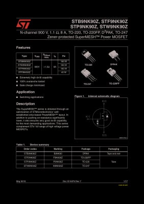 Транзистор STW9NK90Z TO-247