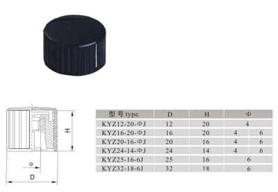 Копче за потенциометър KYZ32-18-6J