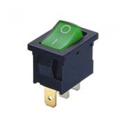 Ключ кобиличен светещ 19х13 мм, 3P ON-OFF, 16A/12VDC, ЗЕЛЕН