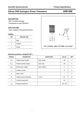 Транзистор 2SB1588 TO-3P