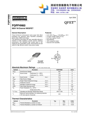 Транзистор AOTF4N60 TO-220F