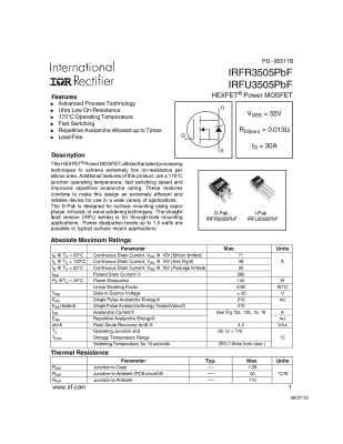 Транзистор IRFU3505PBF TO-251