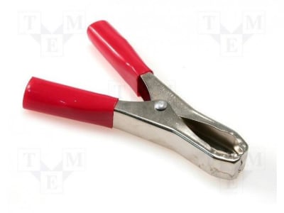 Съединител тип крокодил 100mm за 1бр.RED/BLACK