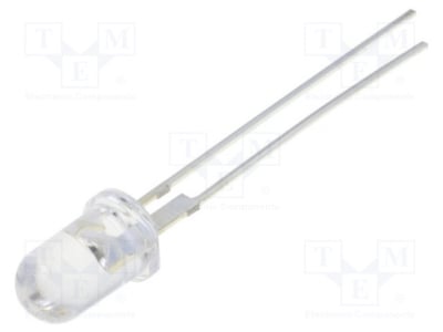 Светодиод  5mm  червен RED-CLEAR 1300MCD 30D