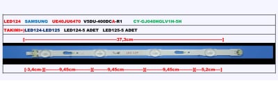 Диоднa лентa 1 бр/pcs 40\" Inch S_5U75_40_FL_L04_REV1.2