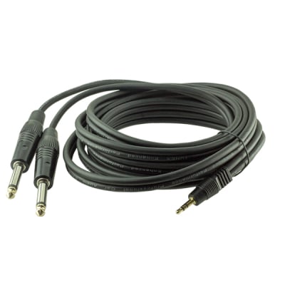 Кабел с накр.3.5 Str.-2x6.3 mono JACK 3m