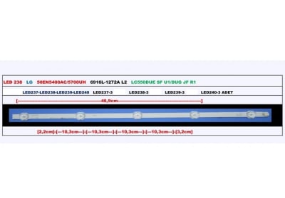 Диодна лента 1 бр/pc  50INCH ROW2.1 6916L-1272A LED238