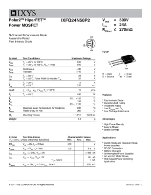 Транзистор IXTH24N50  TO-3P