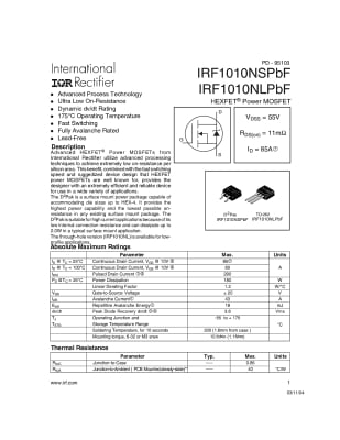 Транзистор IRF1010NS  TO-263