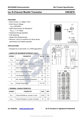 Tранзистор 2SK3878 TO-3P