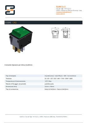 КЛЮЧ KCD SLIM CR 2 16A 250V I/II