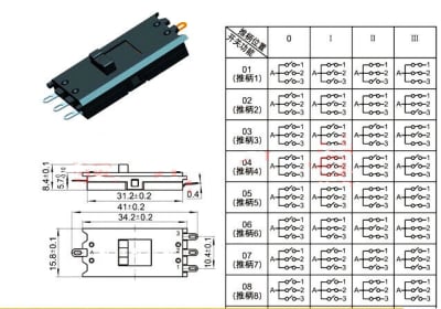 Бутон-превключвател за сешоар 10А 250V 4positions