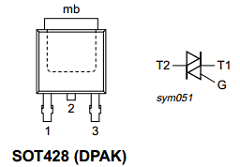 Триак BTA204S-800C D2PAK-3