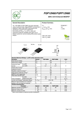 Транзистор FQP12N60C TO-220