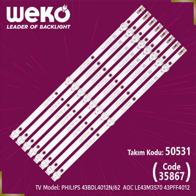 Диодни ленти комплект 8 бр./pcs K430WDC1 A3 LED465