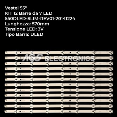 Диодни ленти комплект  12 бр/pcs 550DLED-SLIM-REV01-20141224 stl1533t