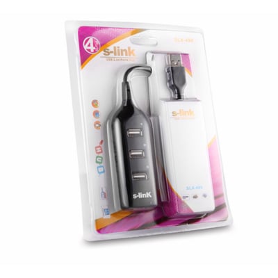 4-портов черен USB 2.0 хъб  6686 SL-490