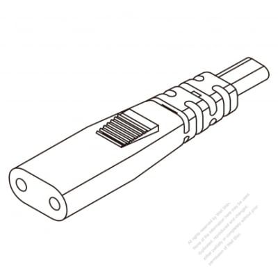 Захр.кабел CABLE AC 2x0.75 2 PIN ws-029