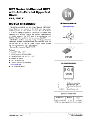 Транзистор IGBT 11N120CND TO-247