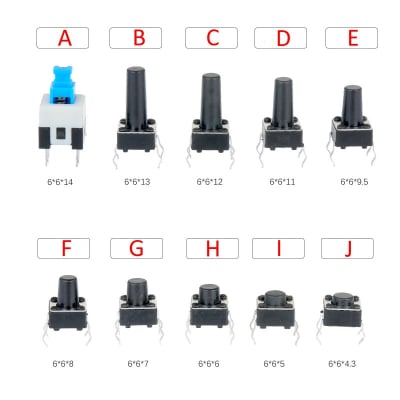 Бутон 4pin 6x6 H 1.5mm blue