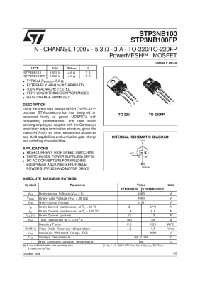 Транзистор STP 3NB100 TO-220F